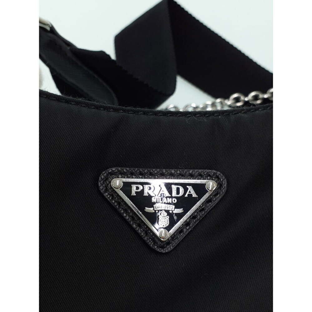 Prada ReEdition 2005 Saffiano Leather Chain Shoulder Bag Black - Picture 7 of 9